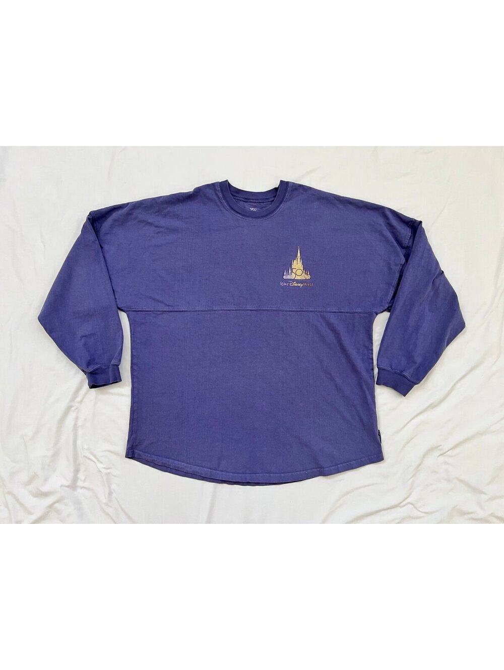 Disney women’s size L 50th Anniversary purple long sleeved jersey top
